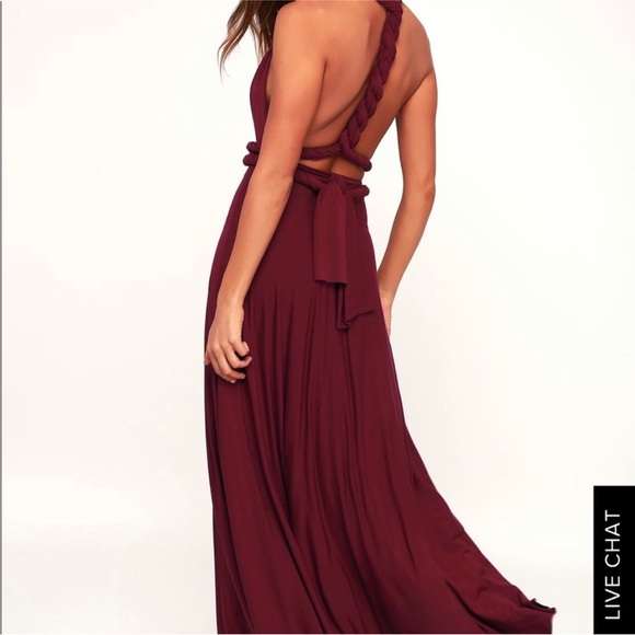 Burgundy Convertible Maxi Dress - Picture 3 of 7